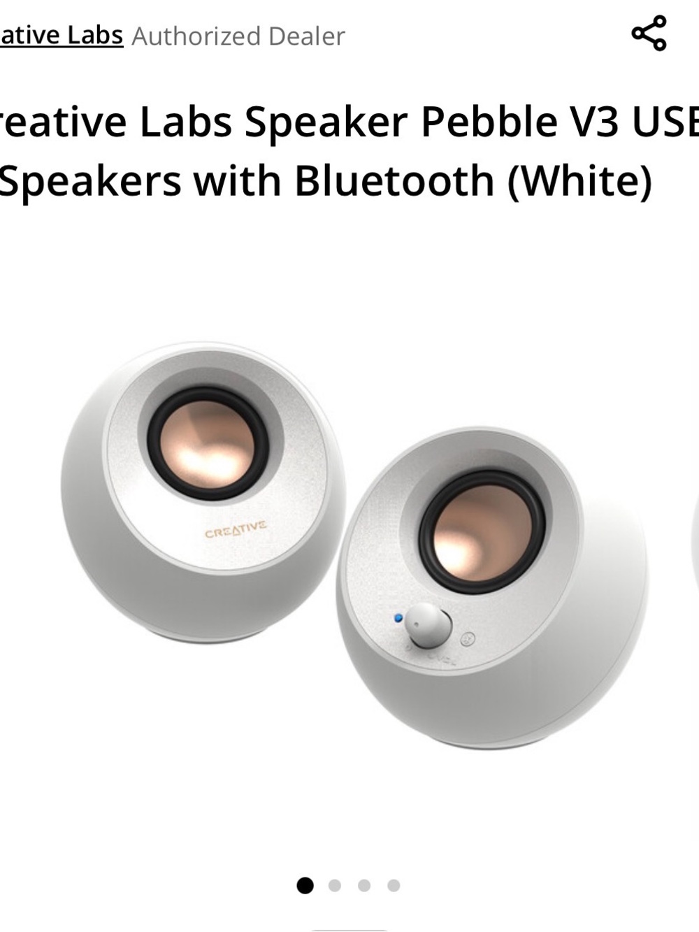 Creative Labs White Round Computer Speakers